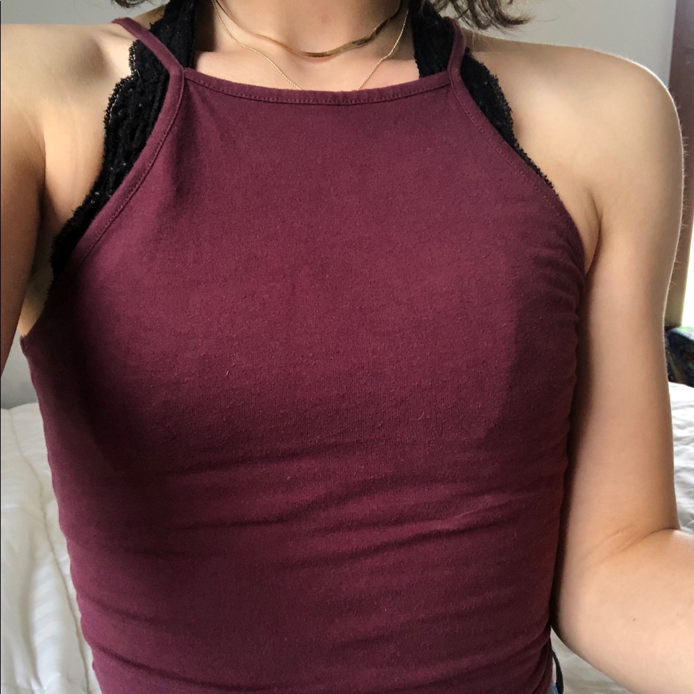 🌈High neck crop tank top